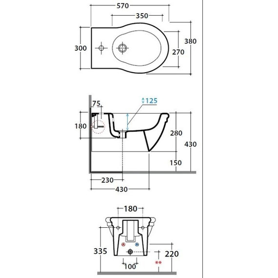 Биде подвесное Globo Paestum PAS10.BI*1 фото 9