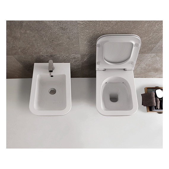 Унитаз подвесной безободковый Globo Stone 45х36 см STS07.BI фото 4