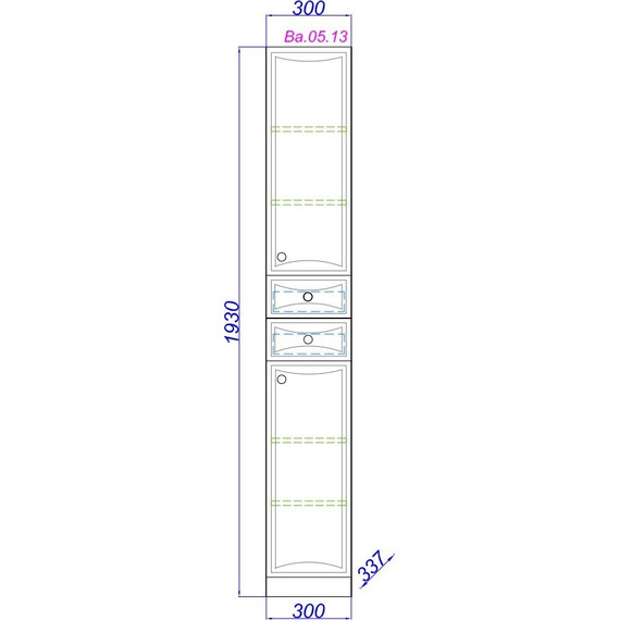 Пенал напольный Aqwella Барселона 30 см Ва.05.13 фото 2