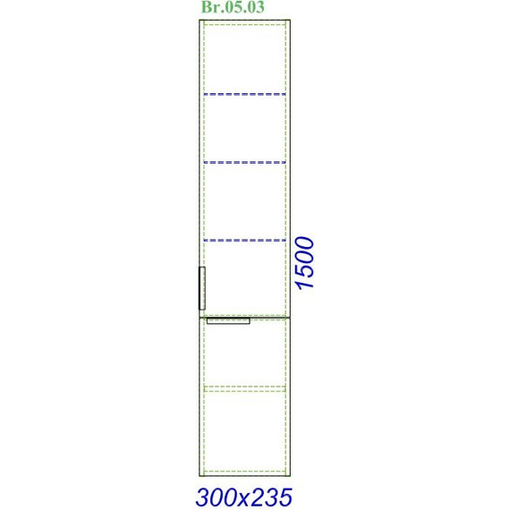 Пенал подвесной Aqwella Бриг 30 см Br.05.03/W, универсальный - 5 Пенал подвесной Aqwella Бриг 30 см Br.05.03/W, универсальный фото 5