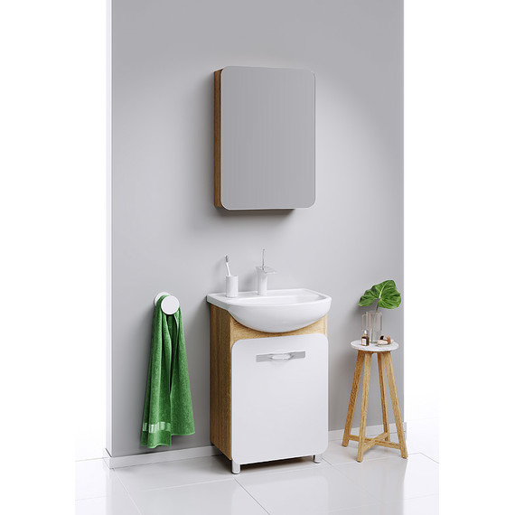 Зеркало-шкаф Aqwella Вега 50 см Veg.04.05, дуб сонома фото 3