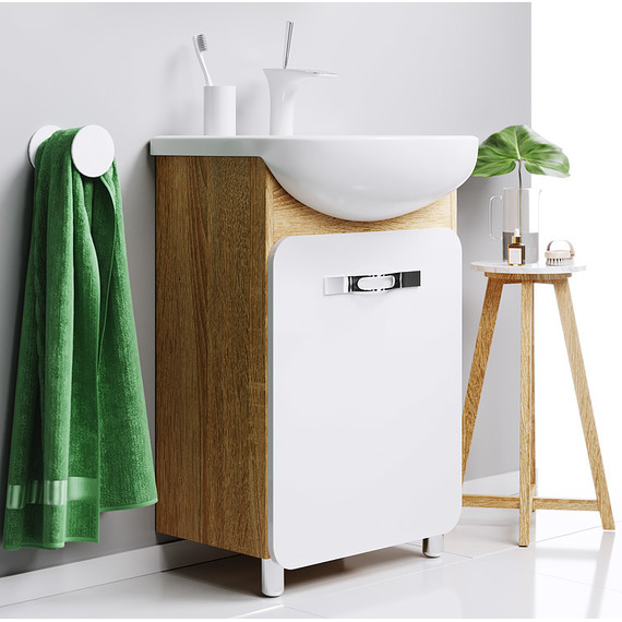 Тумба напольная с раковиной Aqwella Вега 55 см Veg.01.05, дуб сонома фото 4