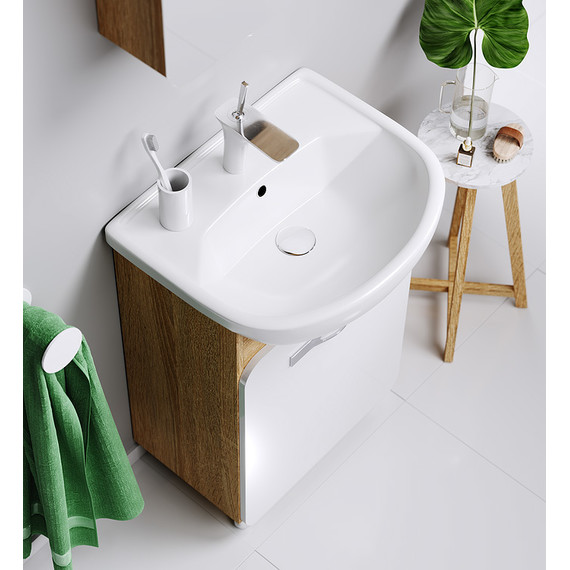 Тумба напольная с раковиной Aqwella Вега 55 см Veg.01.05, дуб сонома фото 5