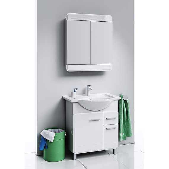 Тумба напольная с раковиной Aqwella Корсика 75 см KOR0107 (Раковина Стиль 75) фото 3