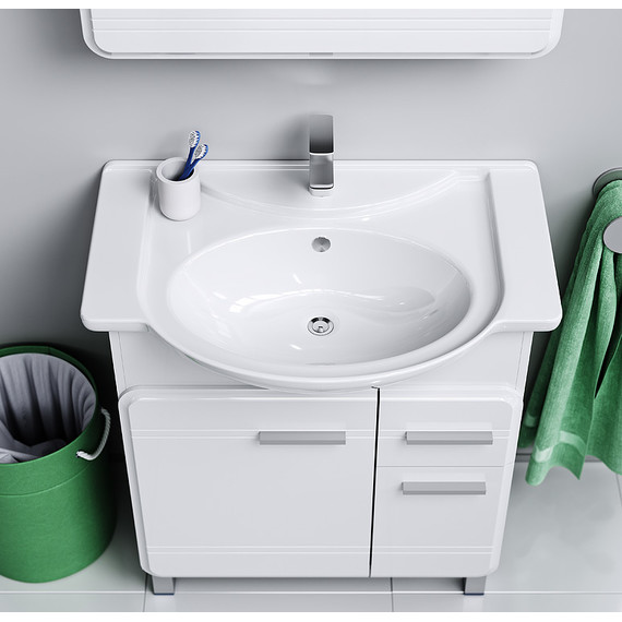 Тумба напольная с раковиной Aqwella Корсика 75 см KOR0107 (Раковина Стиль 75) фото 4