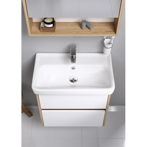 Тумба подвесная с раковиной Aqwella Сити 60 см CI0106DB, дуб балтийский, Цвет фасада: дуб балтийский фото 4