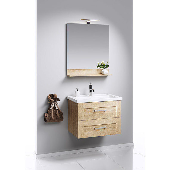 Тумба подвесная с раковиной Aqwella Фостер 80 см FOS01082DS, дуб сонома фото 4