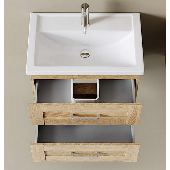 Тумба подвесная с раковиной Aqwella Фостер 80 см FOS01082DS, дуб сонома фото 7