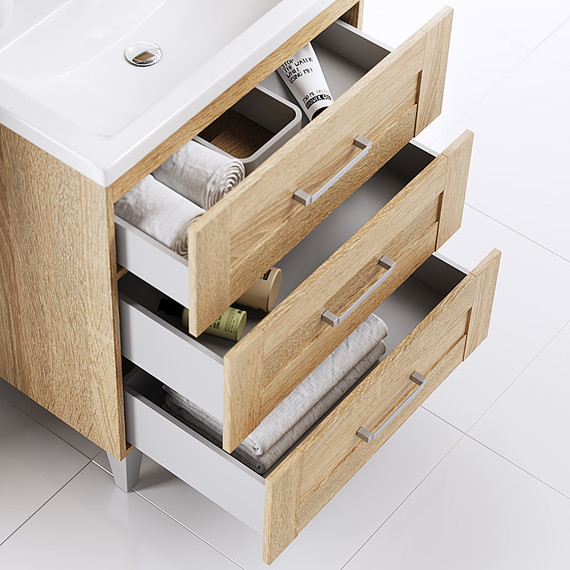 Тумба напольная с раковиной Aqwella Фостер 70 см FOS01073DS, дуб сонома - 5 Тумба напольная с раковиной Aqwella Фостер 70 см FOS01073DS, дуб сонома фото 5