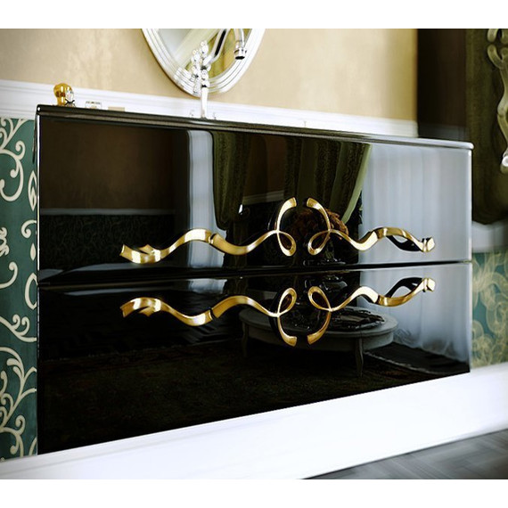 Тумба подвесная с раковиной Aqwella Clarberg Due amanti 100 см Due.01.10/BLK/GL, черный/золото - 2 Тумба подвесная с раковиной Aqwella Clarberg Due amanti 100 см Due.01.10/BLK/GL, черный/золото фото 2