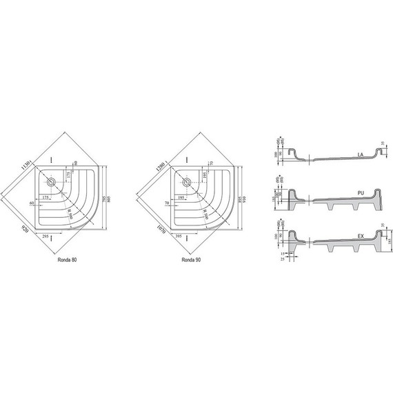 Поддон Ravak Kaskada Ronda 90 см PU A207001120 - 2 Поддон Ravak Kaskada Ronda 90 см PU A207001120 фото 2