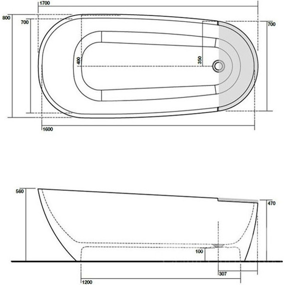 Ванна отдельностоящая Kerasan Aquatech 170х70 см 375001 фото 9