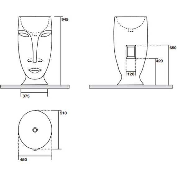 Раковина отдельностоящая Kerasan Artwork Moloco 50 см 474001 - 15 Раковина отдельностоящая Kerasan Artwork Moloco 50 см 474001 фото 15