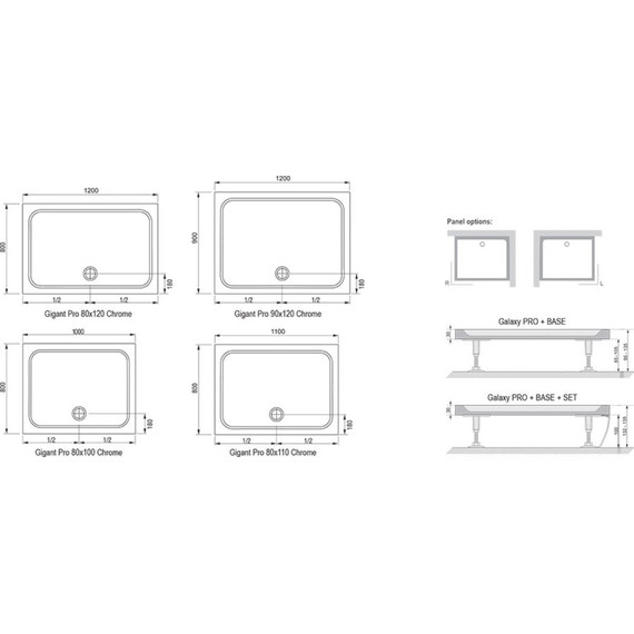 Поддон Ravak Galaxy Gigant Pro Chrome 100х80 см XA04A401010 - 3 Поддон Ravak Galaxy Gigant Pro Chrome 100х80 см XA04A401010 фото 3