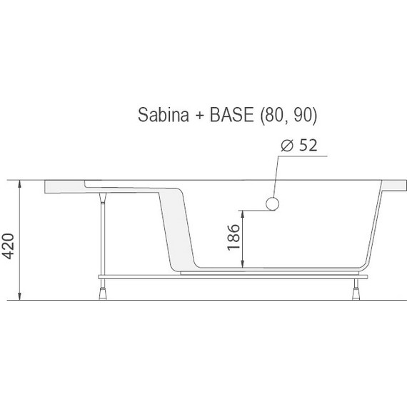 Панель с креплением Ravak Sabina 90 см A917001020 - 2 Панель с креплением Ravak Sabina 90 см A917001020 фото 2