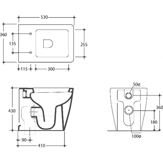 Унитаз приставной Kerasan Ego 321601, глубина 530 фото 7