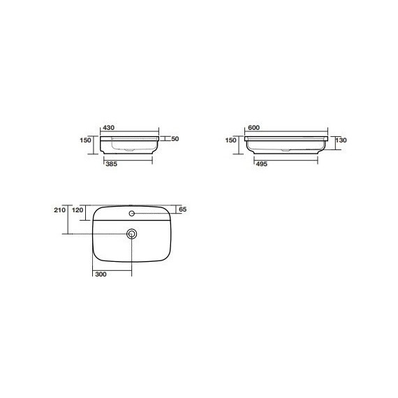 Раковина врезная на столешницу Kerasan Tribeca 60 см 514201*1 фото 6