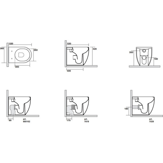 Унитаз приставной безободковый Kerasan Flo 311201, глубина 520 мм фото 9