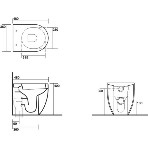 Унитаз приставной Kerasan Flo 311401, глубина 480 мм фото 9