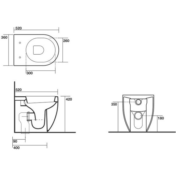 Унитаз приставной Kerasan Flo 311601, глубина 520 мм фото 9