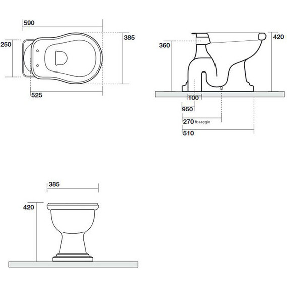 Унитаз приставной слив вертикальный Kerasan Retro 101001 фото 5