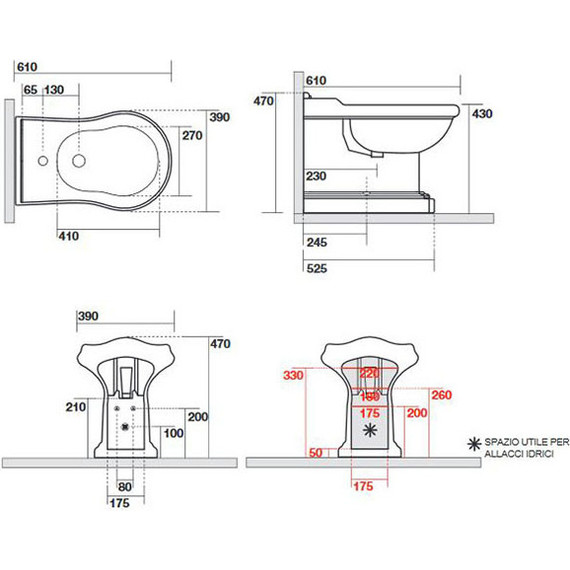 Биде напольное Kerasan Retro 102201*1 - 5 Биде напольное Kerasan Retro 102201*1 фото 5