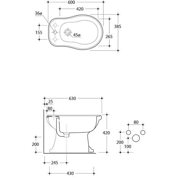 Биде напольное Kerasan Retro 102001*1 - 7 Биде напольное Kerasan Retro 102001*1 фото 7