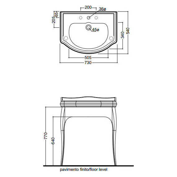 Раковина с консолью Kerasan Retro 75 см 104701*1 - 8 Раковина с консолью Kerasan Retro 75 см 104701*1 фото 8