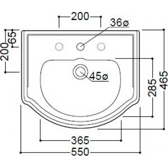 Раковина подвесная Kerasan Retro 55 см 104501*3 - 3 Раковина подвесная Kerasan Retro 55 см 104501*3 фото 3