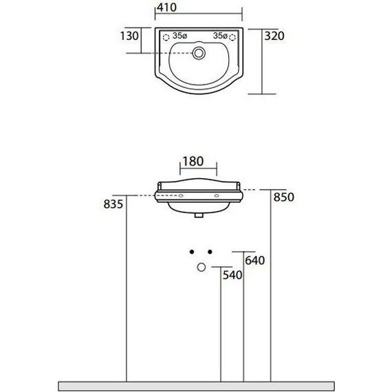 Раковина подвесная Kerasan Retro 40 см 103301*1 sx L - 4 Раковина подвесная Kerasan Retro 40 см 103301*1 sx L фото 4