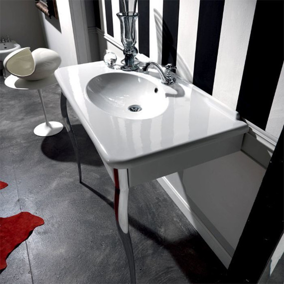 Раковина на ножках Kerasan Retro 100 см 1049K0 bi*1 cr legs - 3 Раковина на ножках Kerasan Retro 100 см 1049K0 bi*1 cr legs фото 3