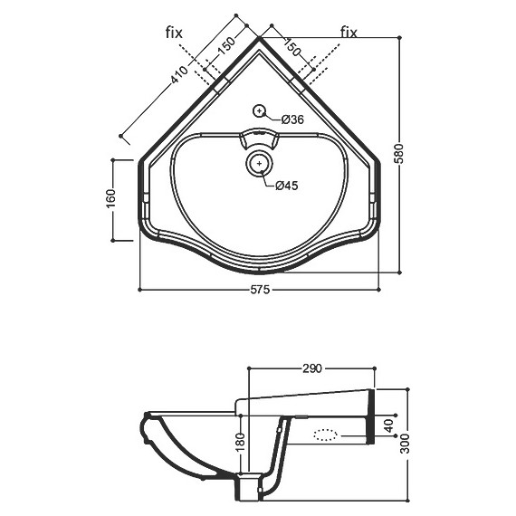 Раковина угловая Kerasan Retro 41 см 103201*1 - 4 Раковина угловая Kerasan Retro 41 см 103201*1 фото 4