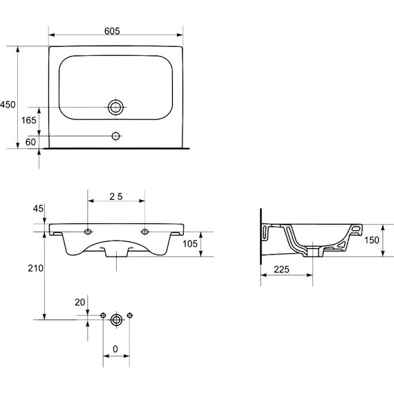 Раковина подвесная Cersanit Colour 60 см UM-COL60/1 фото 5