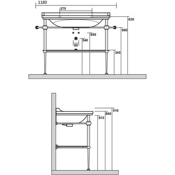 Раковина с консолью Kerasan Waldorf 100 см 4142K1bi/cr*1 фото 11