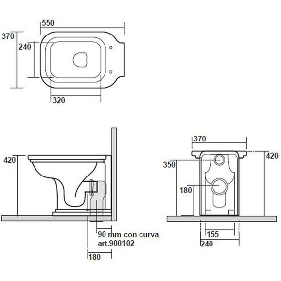 Унитаз приставной Kerasan Waldorf 411801bi фото 6