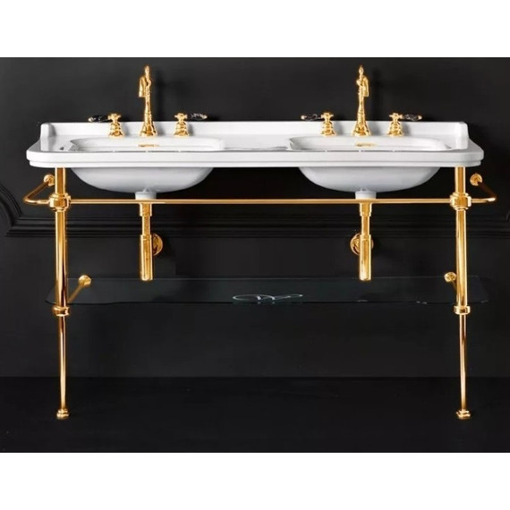 Раковина с консолью двойная Kerasan Waldorf 150 см 4143K1bi/cr*1 фото 7