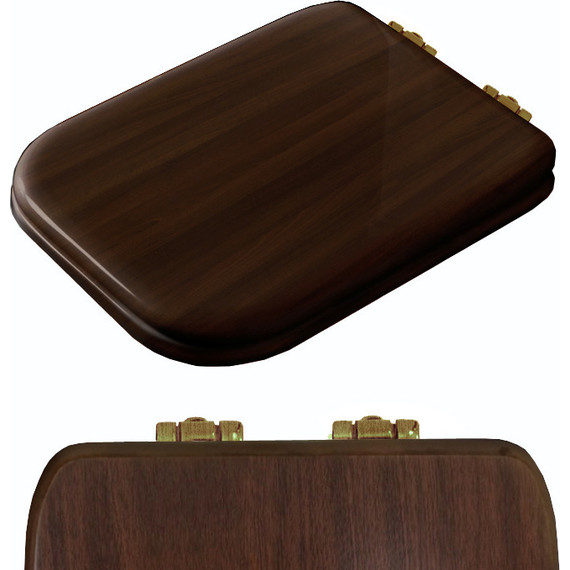 Сиденье с крышкой для унитаза Kerasan Waldorf микролифт 418840noce/cr, темное дерево - 3 Сиденье с крышкой для унитаза Kerasan Waldorf микролифт 418840noce/cr, темное дерево фото 3