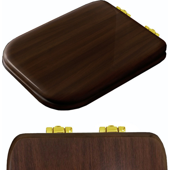 Сиденье с крышкой для унитаза Kerasan Waldorf микролифт 418840noce/cr, темное дерево - 2 Сиденье с крышкой для унитаза Kerasan Waldorf микролифт 418840noce/cr, темное дерево фото 2