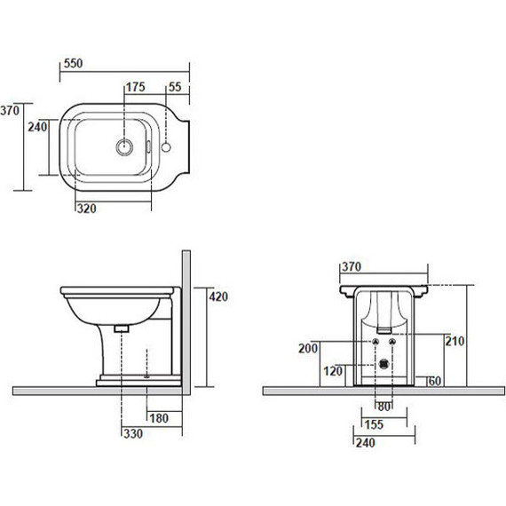 Биде напольное Kerasan Waldorf 4121K1bi/cr*1 фото 10