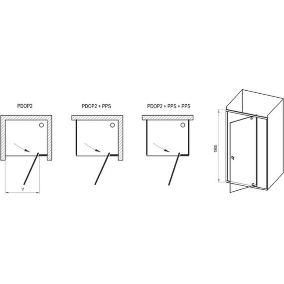 Душевая дверь Ravak Pivot PDOP2 100 см 03GA0101Z1 белый/прозрачное - 5 Душевая дверь Ravak Pivot PDOP2 100 см 03GA0101Z1 белый/прозрачное фото 5