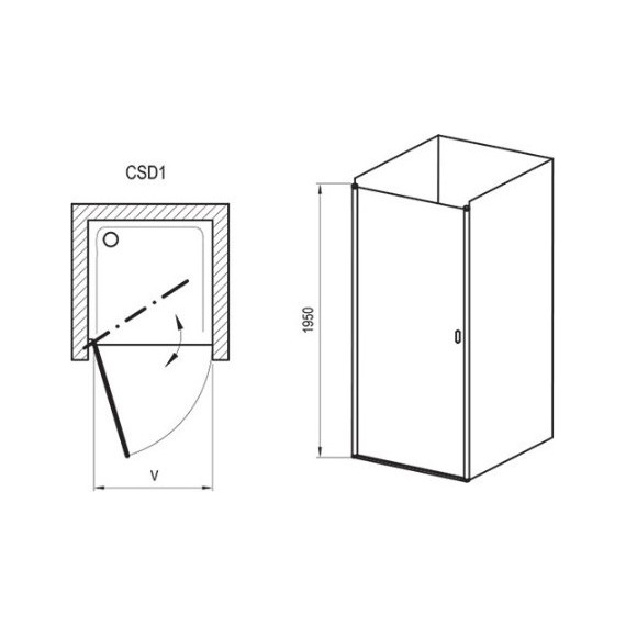 Душевая дверь Ravak Chrome CSD1 90 см 0QV70100Z1 белый/прозрачное - 3 Душевая дверь Ravak Chrome CSD1 90 см 0QV70100Z1 белый/прозрачное фото 3