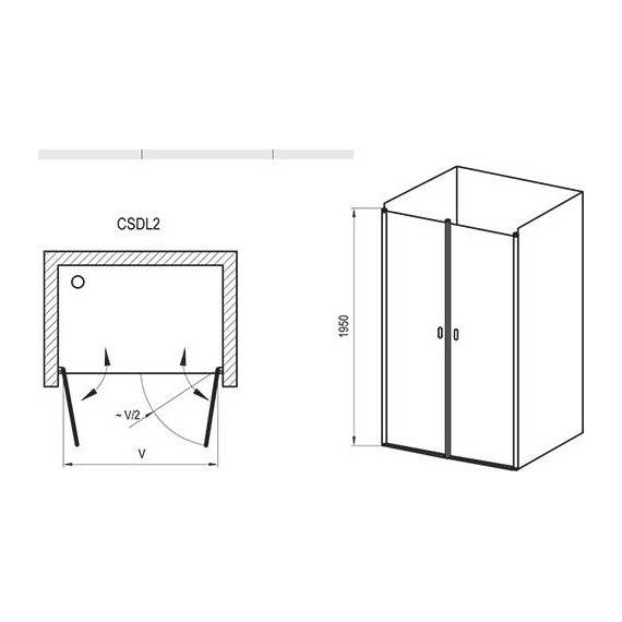 Душевая дверь Ravak Chrome CSDL2 120 см 0QVGC10LZ1 белый/прозрачное - 3 Душевая дверь Ravak Chrome CSDL2 120 см 0QVGC10LZ1 белый/прозрачное фото 3