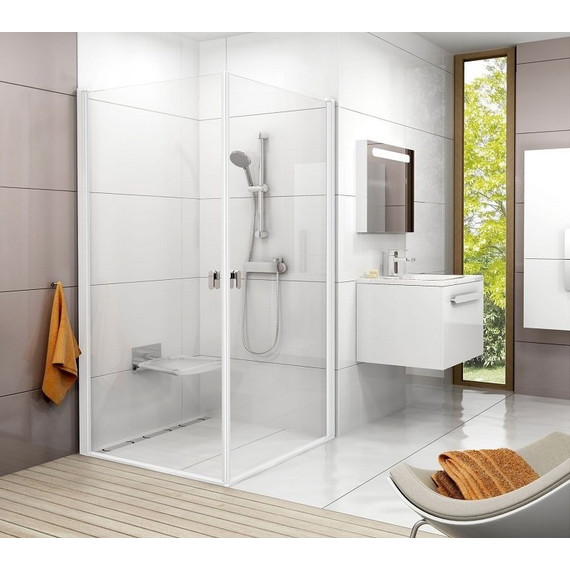 Душевое ограждение Ravak Chrome CRV1+CRV1 90 см 1QV70101Z1 белый/прозрачное фото 3