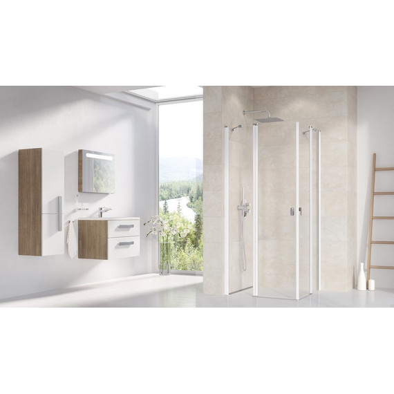 Душевое ограждение Ravak Chrome CRV2+CRV2 100 см 1QVA0100Z1 белый/прозрачное фото 3