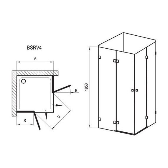 Душевое ограждение Ravak Brilliant BSRV4 100x100 см 1UVAAA00Z1 хром/прозрачное фото 8