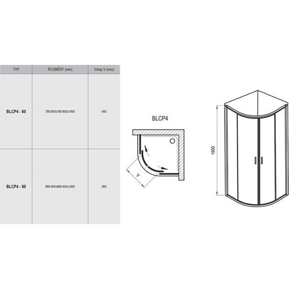 Душевое ограждение Ravak Blix BLCP4 90 см 3B270U00ZG сатин/матовое - 6 Душевое ограждение Ravak Blix BLCP4 90 см 3B270U00ZG сатин/матовое фото 6