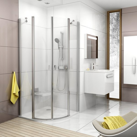 Душевое ограждение Ravak Chrome CSKK4 90 см 3Q170C00Z1 алюминий/прозрачное фото 4