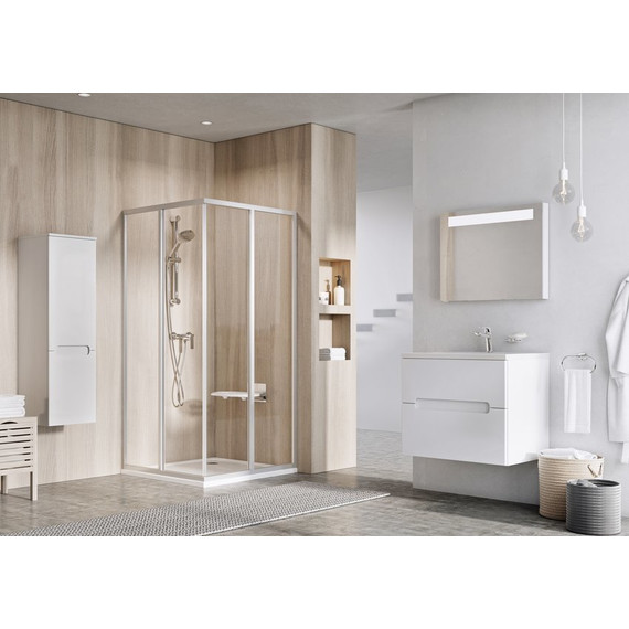 Душевое ограждение Ravak Supernova SRV2-S+SRV2-S 80 см 14V40102Z1 белый/прозрачное - 3 Душевое ограждение Ravak Supernova SRV2-S+SRV2-S 80 см 14V40102Z1 белый/прозрачное фото 3