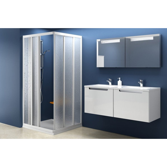 Душевое ограждение Ravak Supernova ASRV3+ASRV3 90 см 15V70102ZG белый/матовое фото 4