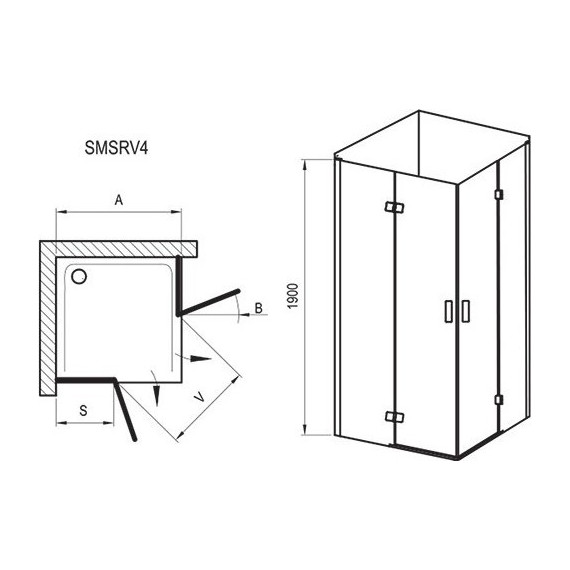 Душевое ограждение Ravak SmartLine SMSRV4 90 см 1SV77A00Z1 хром/прозрачное фото 8
